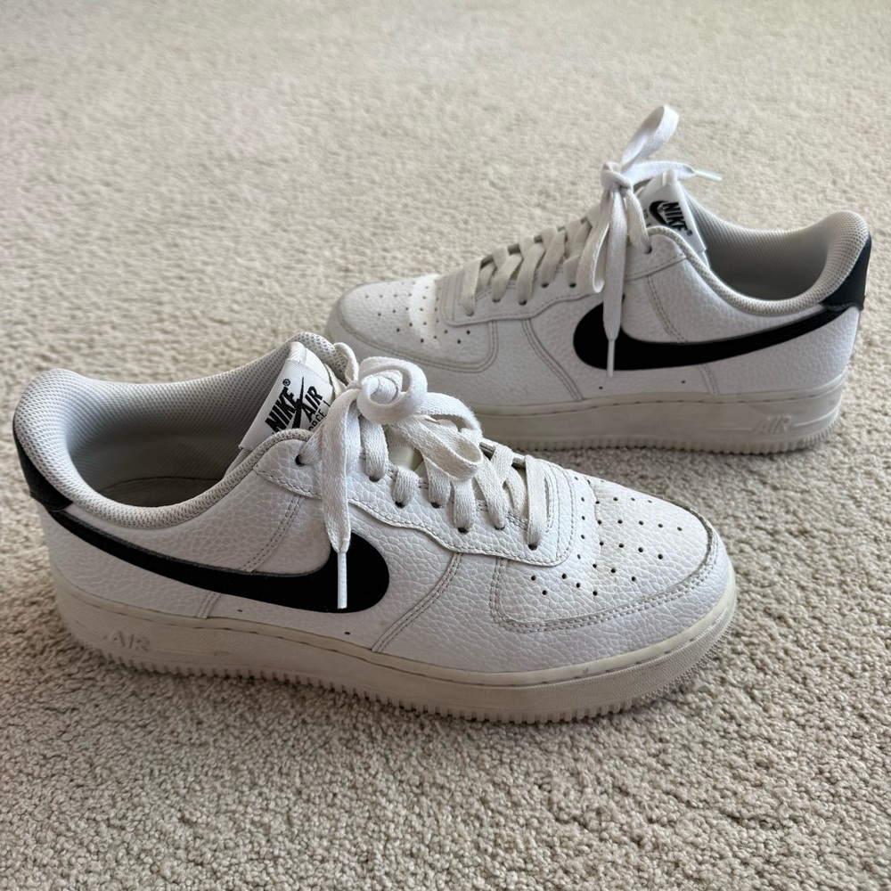 Nike Air Force 1 White and Black Sneakers